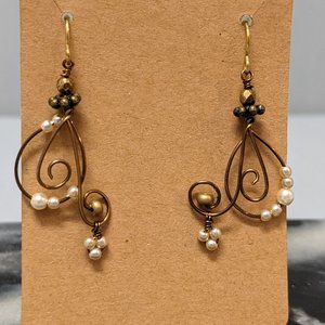 Beaded Scroll Earrings